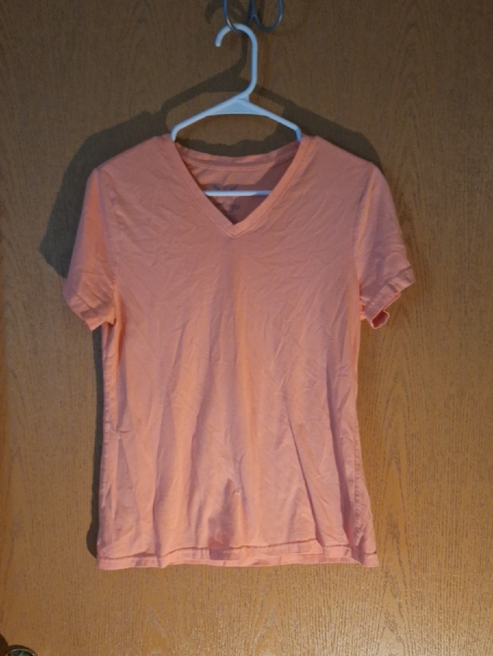 Faded Glory Peach V-Neck Short Sleeve Tee